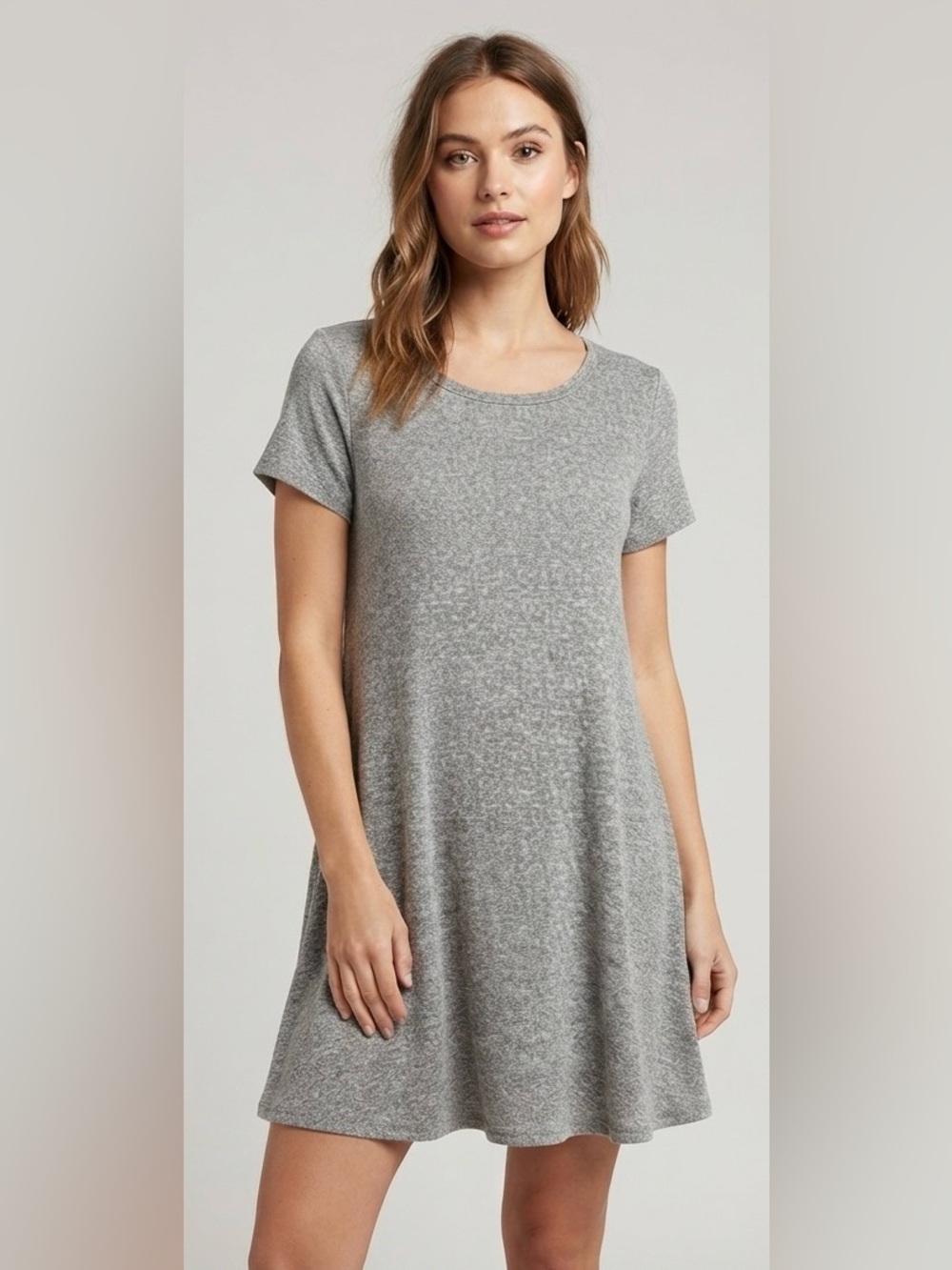 Aiden Y - Oak Heathered Gray Brushed A-Line Swing Mini